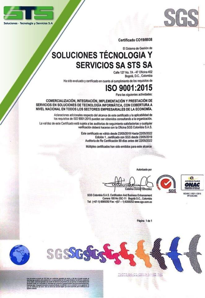 Certificación ISO 9001 - STS