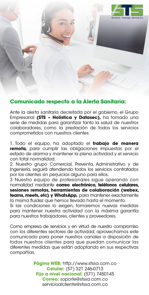 Comunicado respecto a la alarma sanitaria